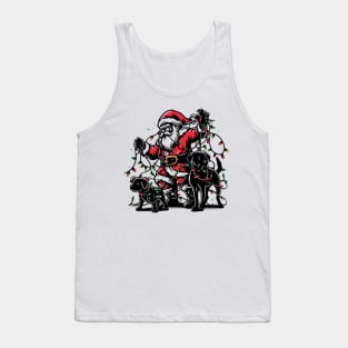 Santa Claus tree lighting dog christmas Tank Top